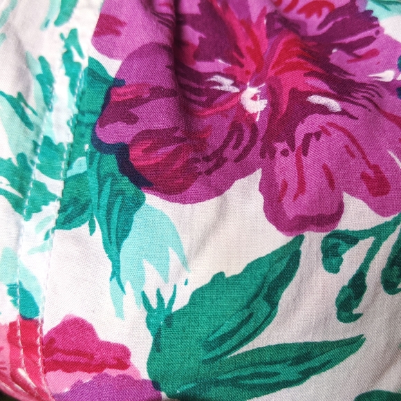 90s purple green floral button up dress - Picture 9 of 9